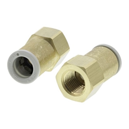 Picture of KQ2 Series Straight Threaded Adaptor, Rc 1/8 Female to Push In 8 mm, Threaded-to-Tube Connection Style, SMC, KQ2F08-01A
