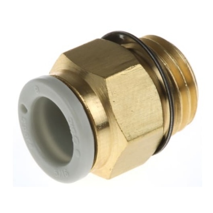 Picture of KQ2 Series Straight Threaded Adaptor, Uni 1/4 Male to Push In 8 mm, Threaded-to-Tube Connection Style, SMC, KQ2H08-U02A