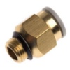 Picture of KQ2 Series Straight Threaded Adaptor, Uni 1/8 Male to Push In 8 mm, Threaded-to-Tube Connection Style, SMC, KQ2H08-U01A