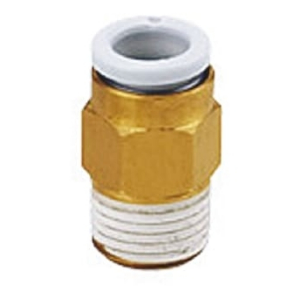 Picture of KQ2 Series Straight Threaded Adaptor, Uni 3/8 Male to Push In 16 mm, Threaded-to-Tube Connection Style, SMC, KQ2H16-U03A