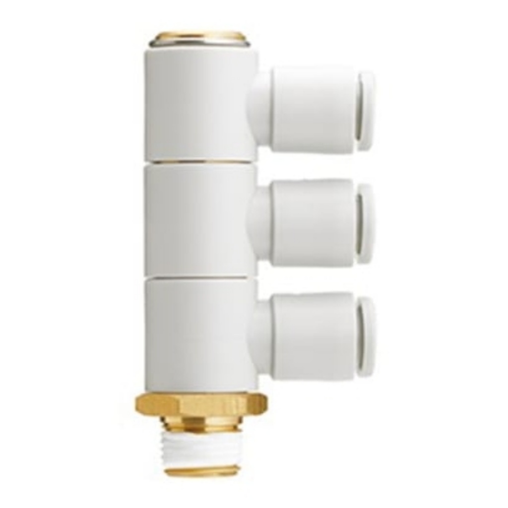 Picture of KQ2VT Series Elbow Fitting, Push In 10 mm to Push In 10 mm, SMC, KQ2VT10-03AS