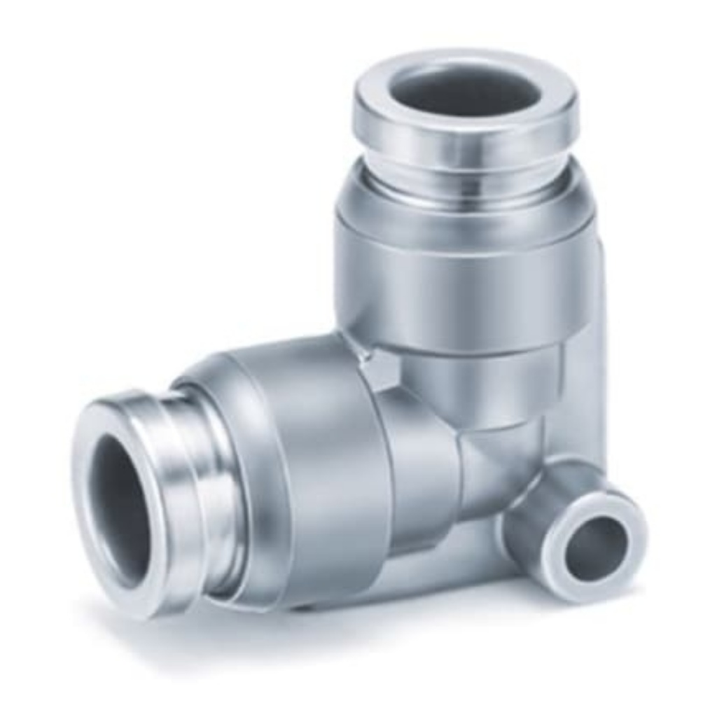 Picture of KQB2 Series Elbow Fitting, Push In 6 mm to Push In 6 mm, Tube-to-Tube Connection Style, SERIE KQB2, SMC, KQB2L06-00