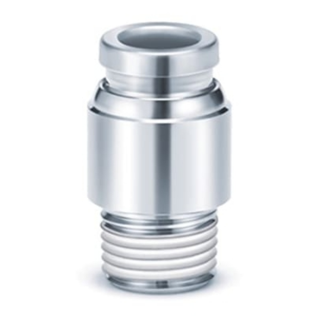 Picture of KQB2 Series Hexagon Socket Head Male Connector, G 1/8 to Push In 8 mm, Threaded-to-Tube Connection Style, SMC, KQB2S08-G01