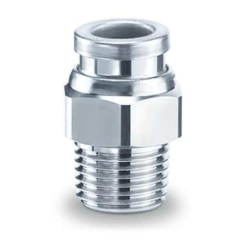 Picture of KQB2 Series Male Connector, G 1/8 Male to 6 mm, Threaded-to-Tube Connection Style, SMC, KQB2H06-G01