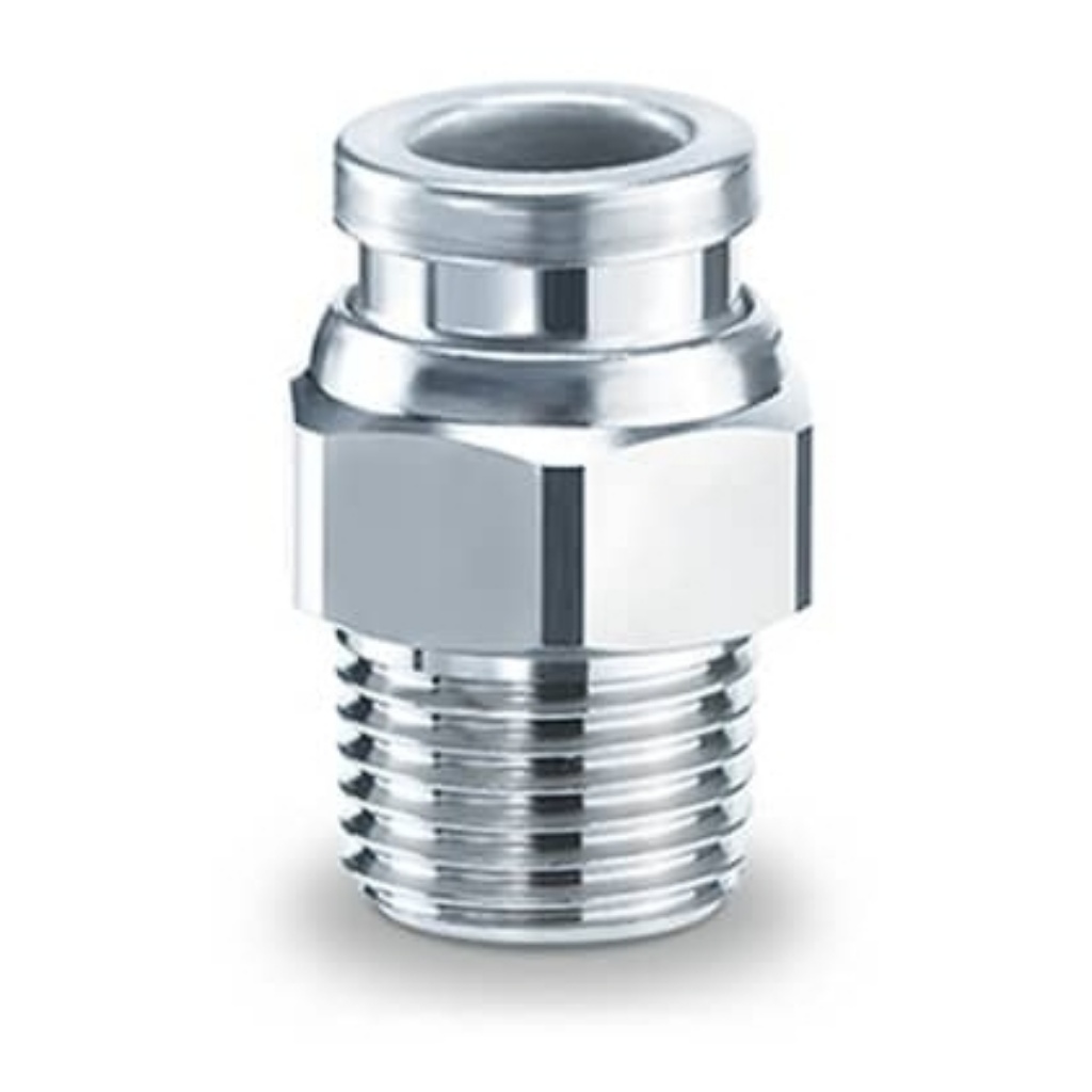 Picture of KQB2 Series Male Connector, M5 x 0.8 to Push In 6 mm, Threaded-to-Tube Connection Style, SMC, KQB2H06-M5