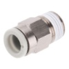 Picture of KQ2 Series Straight Threaded Adaptor, R 1/8 Male to Push In 6 mm, Threaded-to-Tube Connection Style, SMC, KQ2H06-01NS