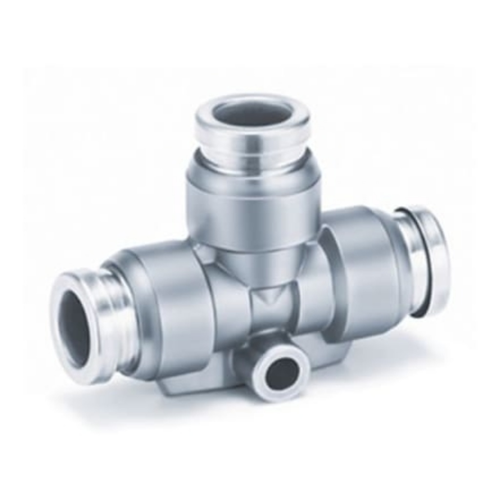 Picture of KQB2 Series Union Tee, Push In 4 mm to Push In 4 mm, Tube-to-Tube Connection Style, SMC, KQB2T04-00