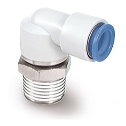 Picture of KS Series Male Stud Elbow, M6 to Push In 4 mm, Threaded-to-Tube Connection Style, SMC, KSL04-M6