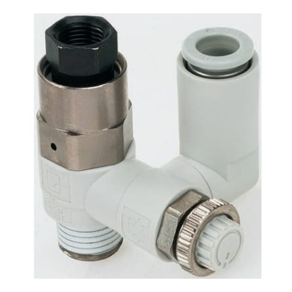 Picture of ASP Series Threaded Flow Regulator, R 3/8 Male Inlet Port x 10mm Tube Outlet Port, SMC, ASP530F-03-10S