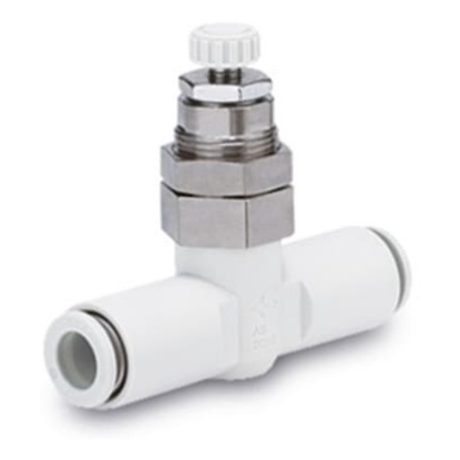 Picture of AS200 Series Threaded Speed Controller, 1/4 in Female Inlet Port x 8mm Tube Outlet Port, SMC, AS2051F-08-3