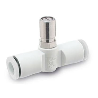 Picture of AS200 Series Threaded Speed Controller, 1/8 in Female Inlet Port x 6mm Tube Outlet Port, SMC, AS2001F-06D