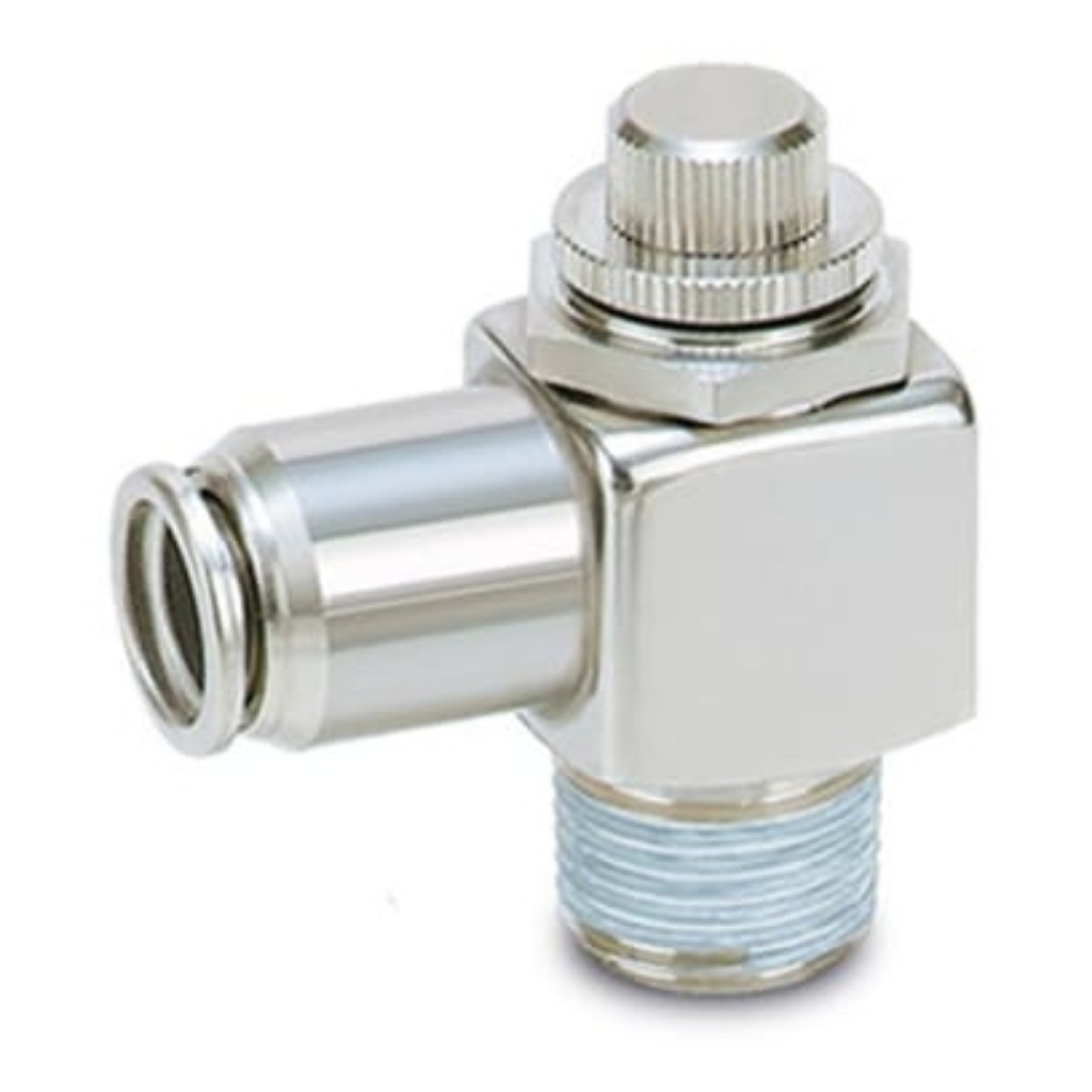 Picture of AS220 Series Threaded Speed Controller, M5 Inlet Port x 6mm Tube Outlet Port, SMC, ASG220F-M5-06