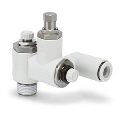 Picture of ASQ Series Tube Flow Controller, G 1/2 Inlet Port, R1/8in Tube Inlet Port x 10mm Tube Outlet Port, SMC, ASQ630F-04-10S