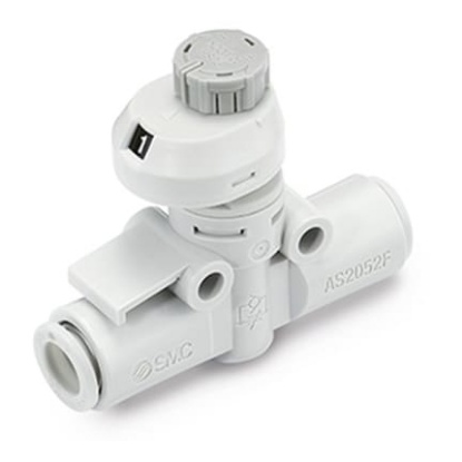 Picture of AS Series Speed Controller, 8mm Tube Inlet Port x 8mm Tube Outlet Port, SMC, AS2052FS-08