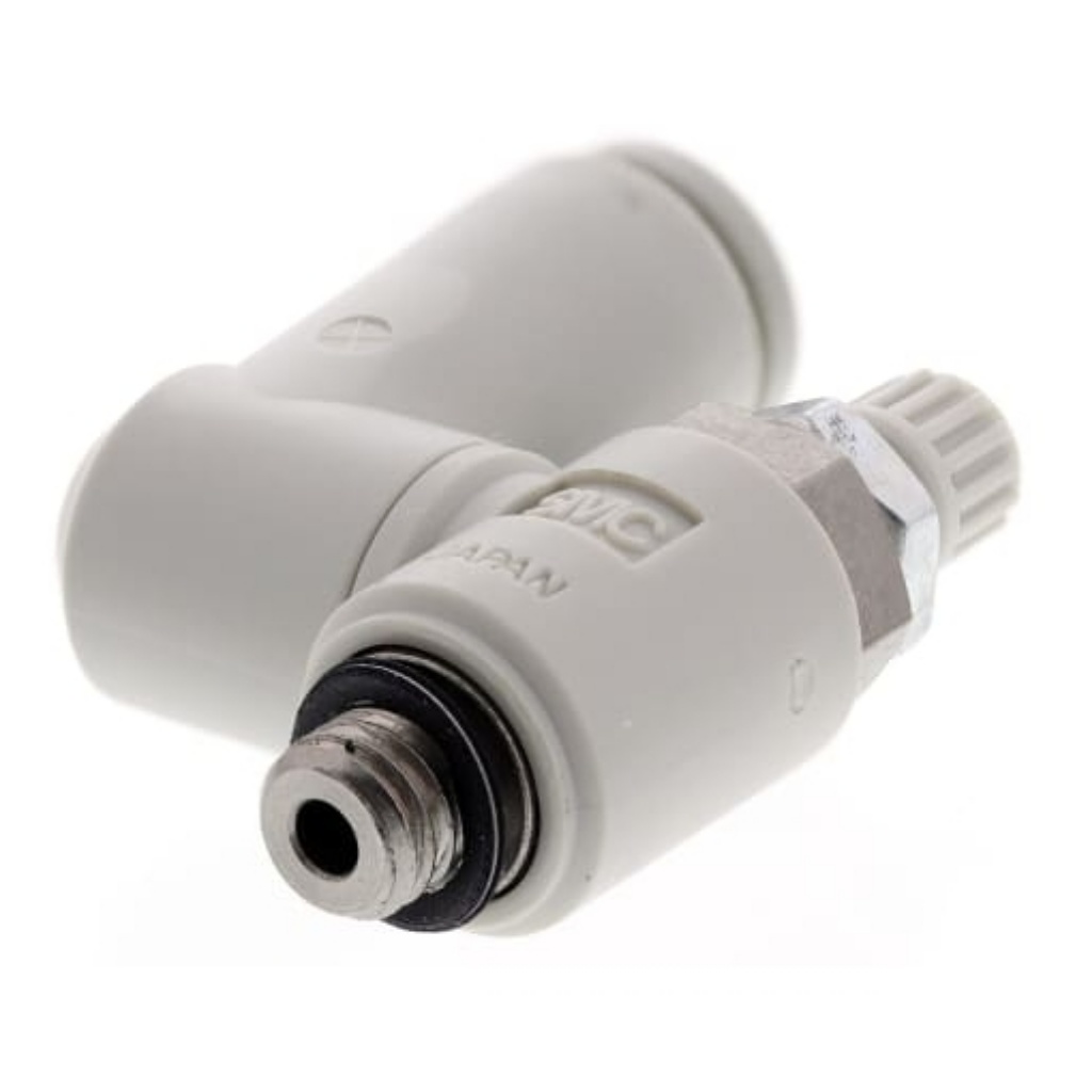 Picture of AS Series Threaded Flow Regulator, M5 x 0.8 Male Inlet Port x M5 x 0.8 Male Outlet Port x 4mm Tube Outlet Port, SMC, AS1301F-M5-04