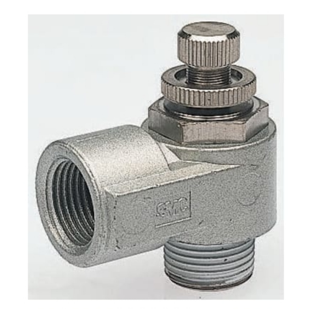Picture of AS Series Threaded Flow Regulator, R 1/4 Male Inlet Port x R 1/4 Male Outlet Port, SMC, EAS2200-F02-S