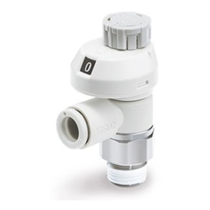 Picture of AS Series Threaded Speed Controller, G 1/8 Male Inlet Port x 6mm Tube Outlet Port, SMC, AS2201FS-G01-06
