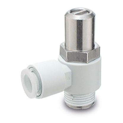 Picture of AS Series Threaded Speed Controller, M5 Inlet Port, 6mm Tube Inlet Port x M5 x 0.8 Outlet Port x 6mm Tube Outlet, SMC, AS1201F-M5-06T