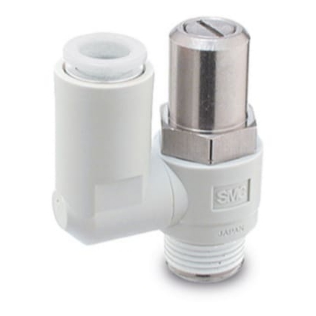 Picture of AS Series Threaded Speed Controller, M5 Inlet Port, M5 x 0.8mm Tube Inlet Port x 4mm Tube Outlet Port, SMC, AS1311F-M5-04D