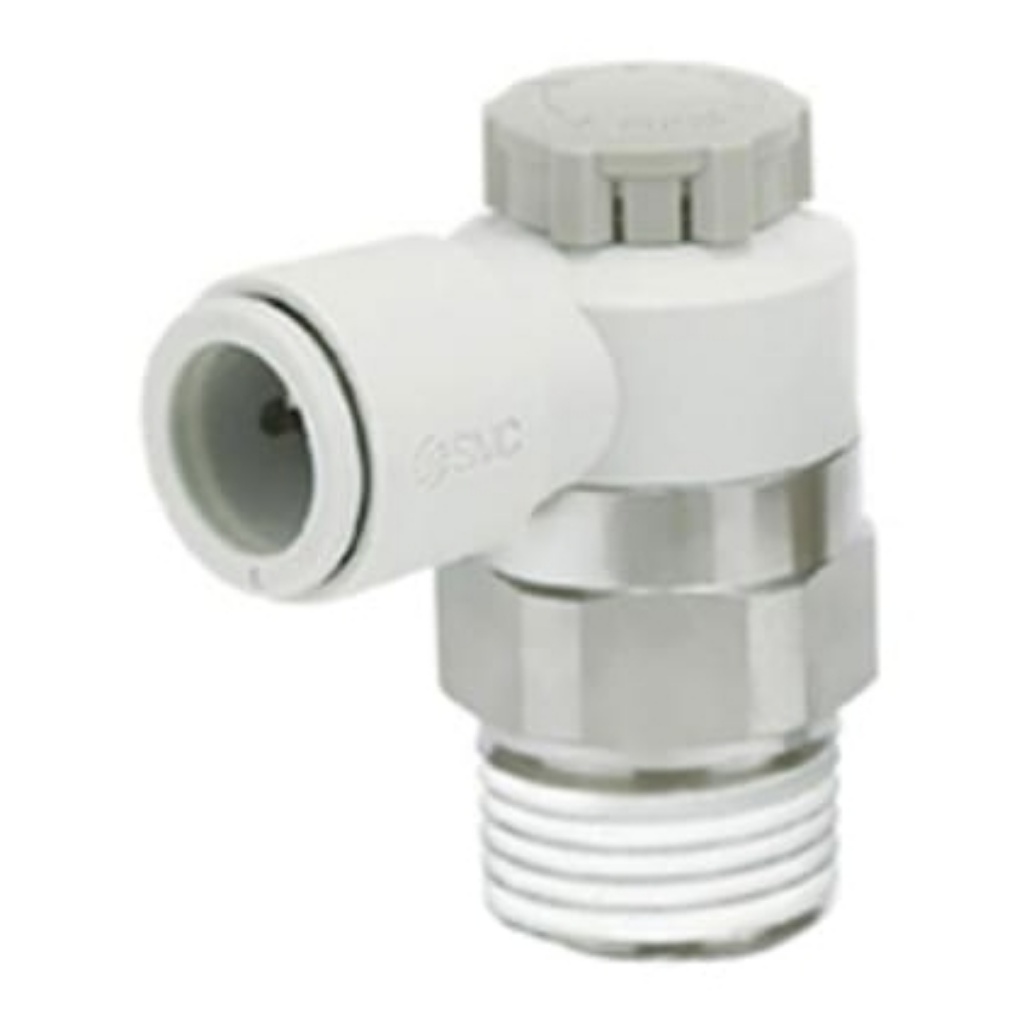 Picture of AS Series Threaded Speed Controller, M5 x 0.8 Male Inlet Port x 4mm Tube Outlet Port, SMC, AS1211F-M5-04A