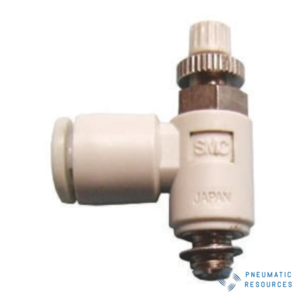 Picture of AS Series Threaded Speed Controller, R 1/4 Male Inlet Port x R 1/4 Male Outlet Port x 10mm Tube Outlet Port, SMC, AS2201F-02-10S