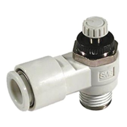 Picture of AS Series Threaded Speed Controller, R 1/8 Inlet Port x 4mm Tube Outlet Port, SMC, AS2201F-01-04