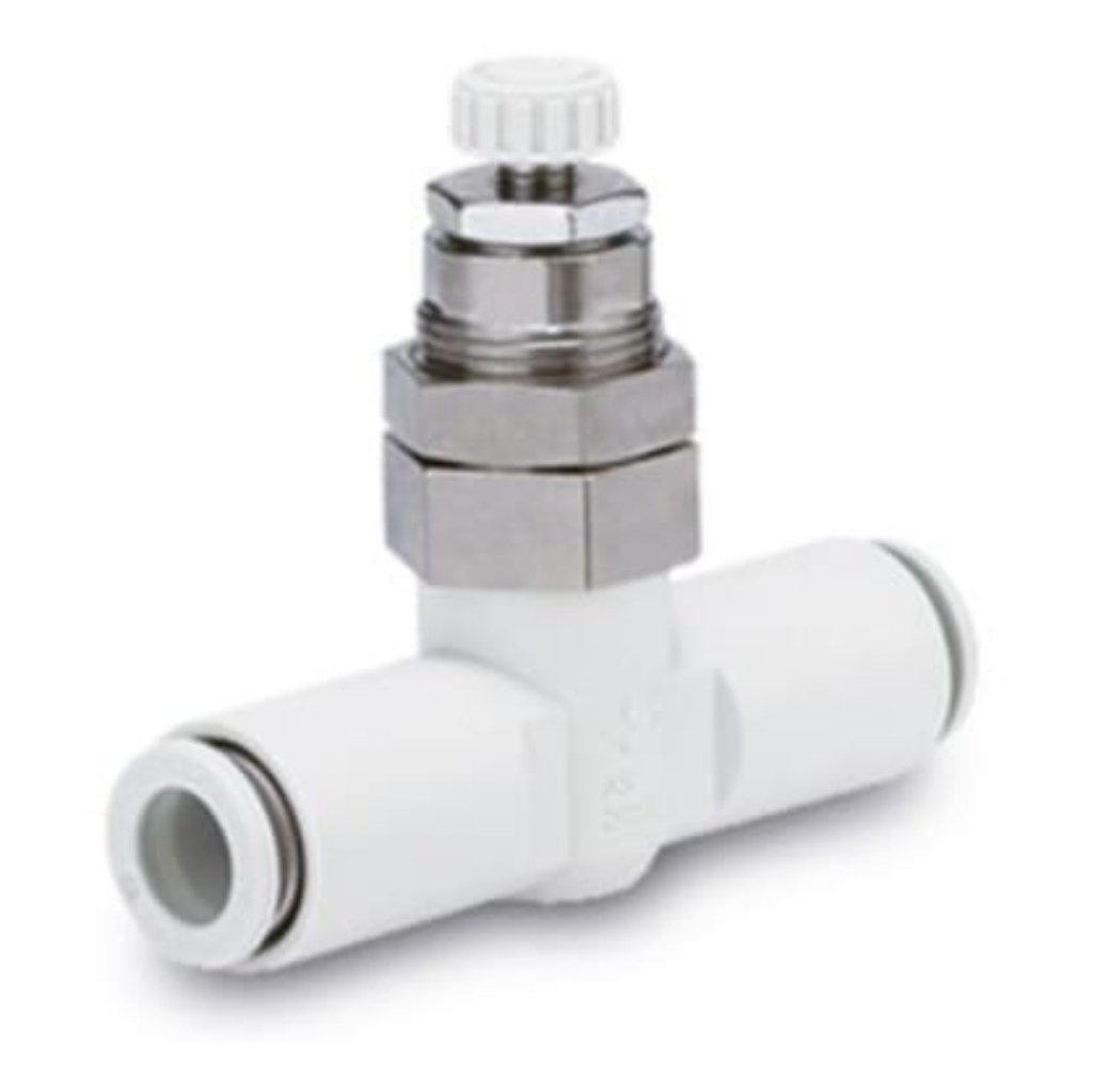 Picture of AS Series Tube Fitting, 4mm Tube Inlet Port x 4mm Tube Outlet Port, AS2001F, SMC, AS2001F-04-3