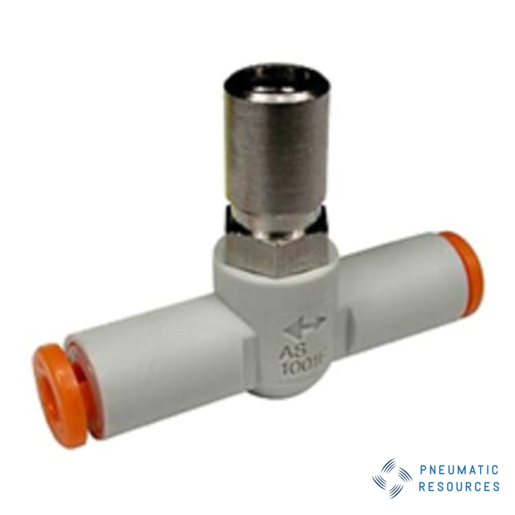 Picture of AS Series Tube Speed Controller, 4mm Tube Inlet Port x 4mm Tube Outlet Port, SMC, AS1001F-04T