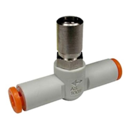 Picture of AS Series Tube Speed Controller, 4mm Tube Inlet Port x 4mm Tube Outlet Port, SMC, AS1001F-04T