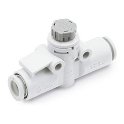 Picture of AS Series Tube Speed Controller, 4mm Tube Inlet Port x 4mm Tube Outlet Port, SMC, AS2002F-04A