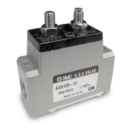 Picture of ASS Series Threaded Speed Controller, Rc 1/4 Inlet Port, G 1/4 Tube Inlet Port x G 1/4 Outlet Port x G 1/4 Tube, SMC, ASS300-02