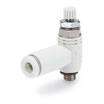 Picture of ASV Series Threaded Speed Exhaust Controller, R 3/8 Inlet Port x 12mm Tube Outlet Port, SMC, ASV510F-03-12S
