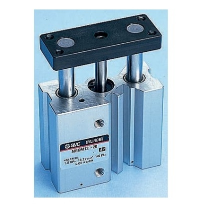Picture of Pneumatic Guided Cylinder - 12mm Bore, 20mm Stroke, MGQ Series, Double Acting, SMC, MGQM12-20