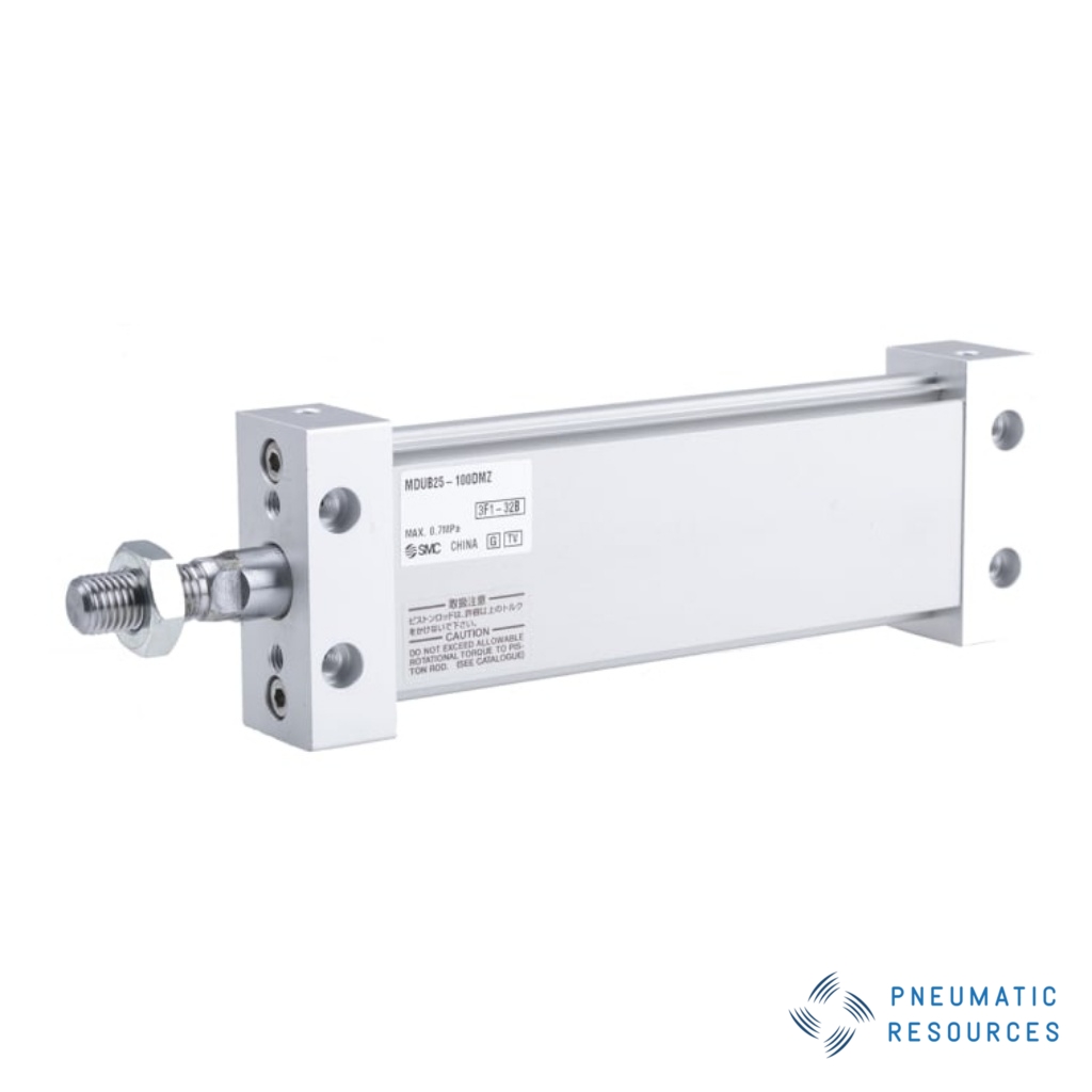 Picture of Pneumatic Piston Rod Cylinder - 25mm Bore, 100mm Stroke, MU Series, Double Acting, SMC, MDUB25-100DMZ