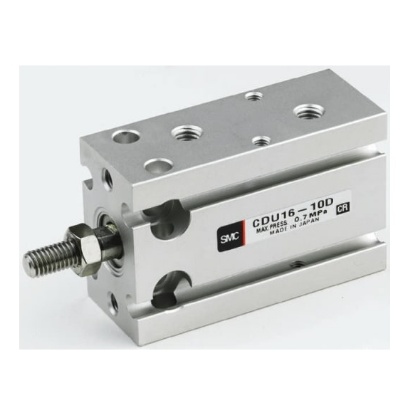 Picture of Pneumatic Piston Rod Cylinder - 10mm Bore, 20mm Stroke, CUK Series, Double Acting, SMC, CDUK10-20D