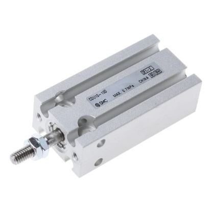 Picture of Pneumatic Piston Rod Cylinder - 10mm Bore, 10mm Stroke, CU Series, Double Acting, SMC, CDU10-10D