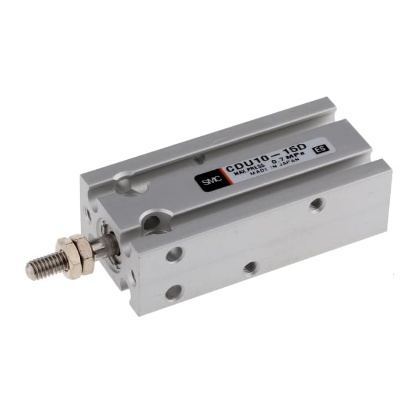 Picture of Pneumatic Piston Rod Cylinder - 10mm Bore, 15mm Stroke, CU Series, Double Acting, SMC, CDU10-15D
