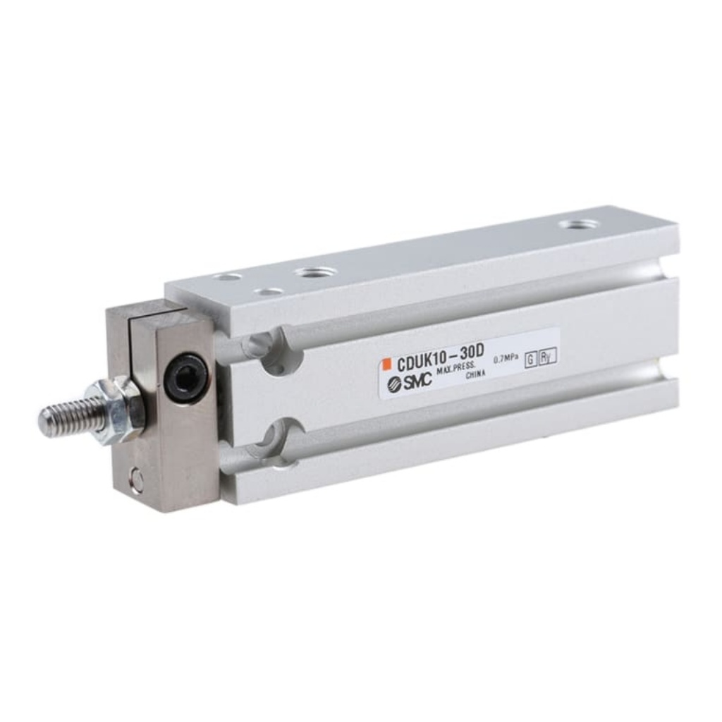Picture of Pneumatic Piston Rod Cylinder - 10mm Bore, 30mm Stroke, CUK Series, Double Acting, SMC, CDUK10-30D