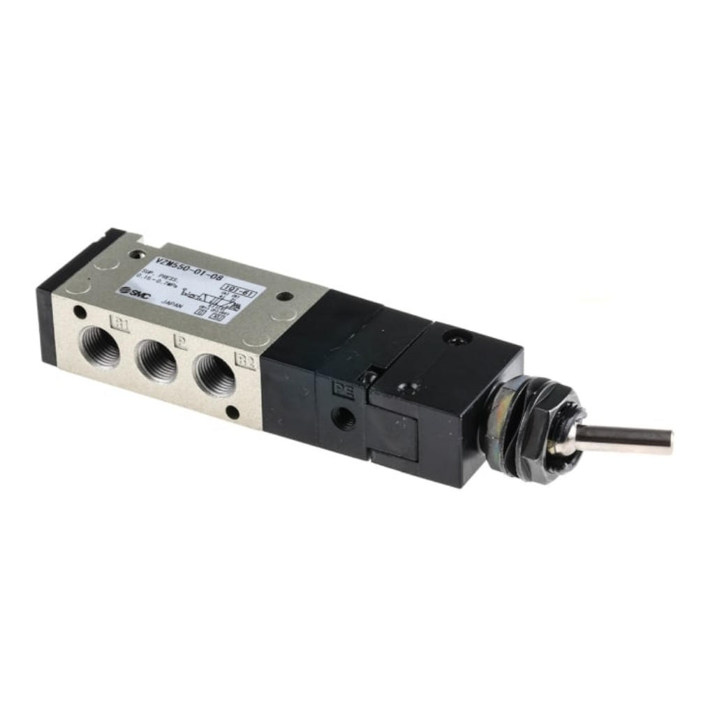 Picture of Toggle Lever 5/2 Pneumatic Manual Control Valve VZM500 Series, Rc 1/8, 1/8in, III B, SMC, VZM550-01-08