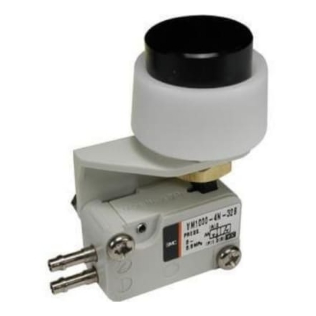 Picture of Push Button 3 ports Micro Mechanical Valve Mechanical Valve VM1000 Series, One-Touch Fitting 4 mm, 4mm,, SMC, VM1010-4N-32B