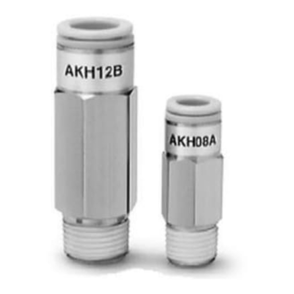 Picture of AKH/AKB Check Valve 1/4 in Inlet, 3/8in Tube Inlet, R 3/8 Outlet, -1 → 10bar, SMC, AKH08B-03S