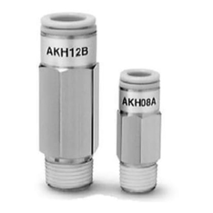 Picture of AKH Check Valve R 1/8 Male Inlet, 4mm Tube Outlet, -1 → 10bar, SMC, AKH04A-01S