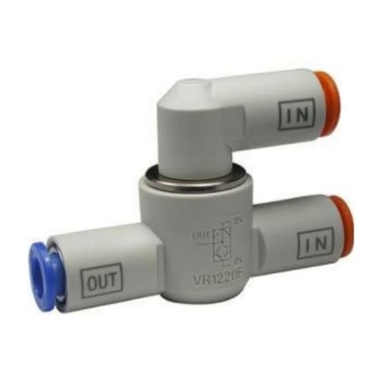 Picture of VR1220 Series, Pneumatic Shuttle Valve OR Logic Function 10mm Tube, One Touch Fitting Connection, G 1/4 Thread, 10, SMC, VR1220F-10
