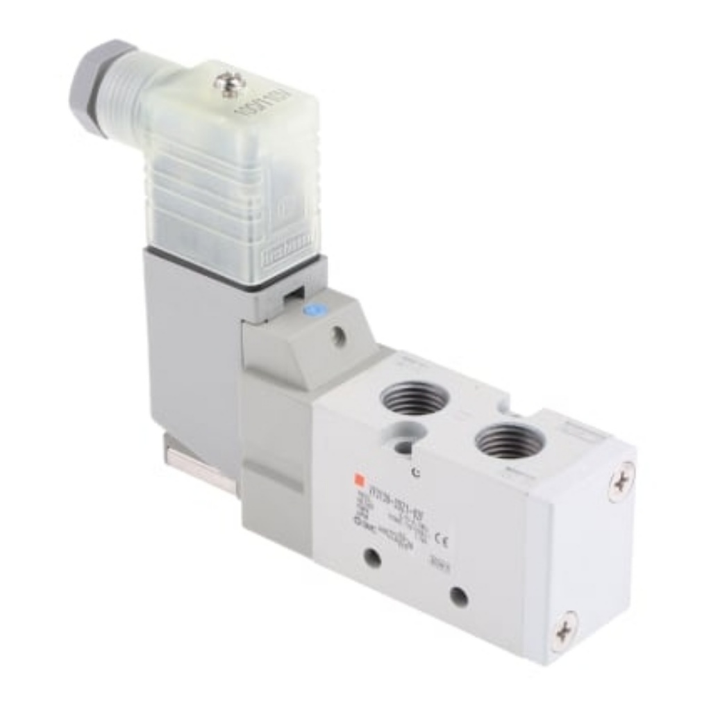 Picture of 5/2 Pneumatic Solenoid Valve - Solenoid/Spring G 1/4 VF3000 Series 110→120V ac, SMC, VF3130-3DZ1-02F