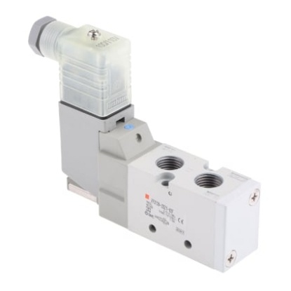 Picture of 5/2 Pneumatic Solenoid Valve - Solenoid/Spring G 1/4 VF3000 Series 110→120V ac, SMC, VF3130-3DZ1-02F