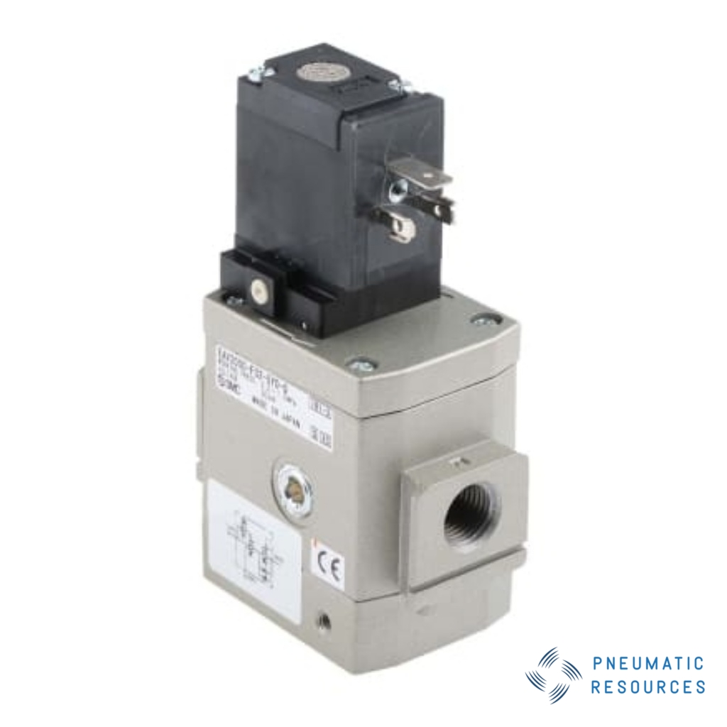 Picture of Pneumatic Solenoid Valve - Solenoid/Pilot/Spring G 1/4 EAV2000 Series 24V dc, SMC, EAV2000-F02-5YO-Q