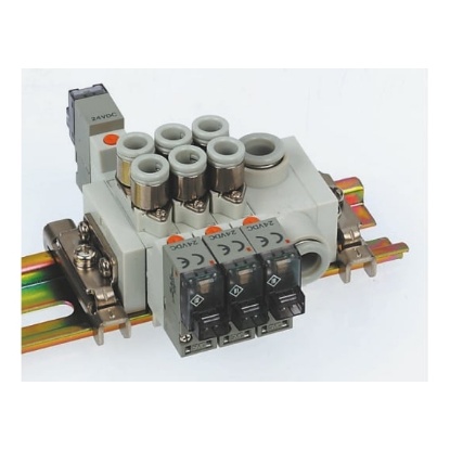 Picture of 5/2 Pneumatic Solenoid Valve - Solenoid/Pilot G 1/8 SY5000 Series 24V dc, SMC, SY5260-5LOU-01F-Q