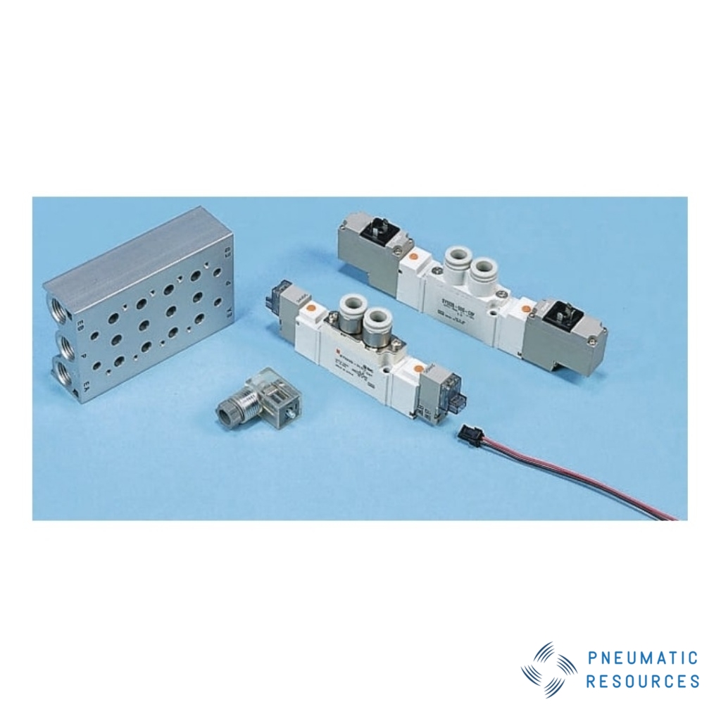 Picture of 5/3 Pneumatic Solenoid Valve - Pilot/Pilot SY7000 Series 24V dc, SMC, SY7420-5DO-C10F-Q