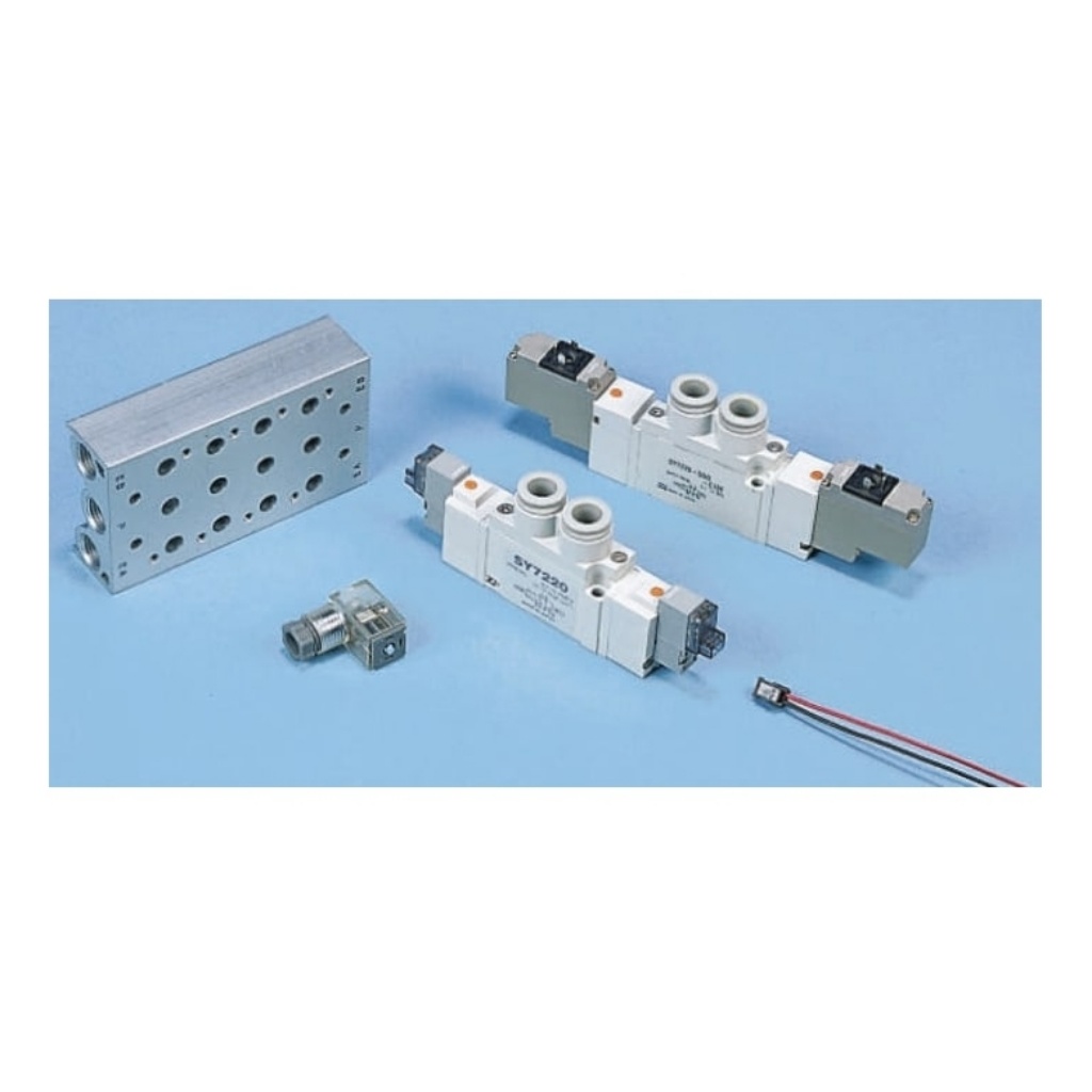 Picture of 5/2 Pneumatic Solenoid Valve - Solenoid/Pilot SY5000 Series 24V dc, SMC, SY5120-5LOU-C8F-Q