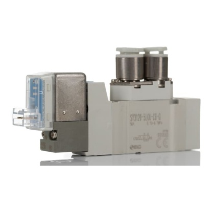 Picture of 5/2 Pneumatic Control Valve - Solenoid/Pilot SY3000 Series 24V dc, SMC, SY3120-5LOU-C6-Q